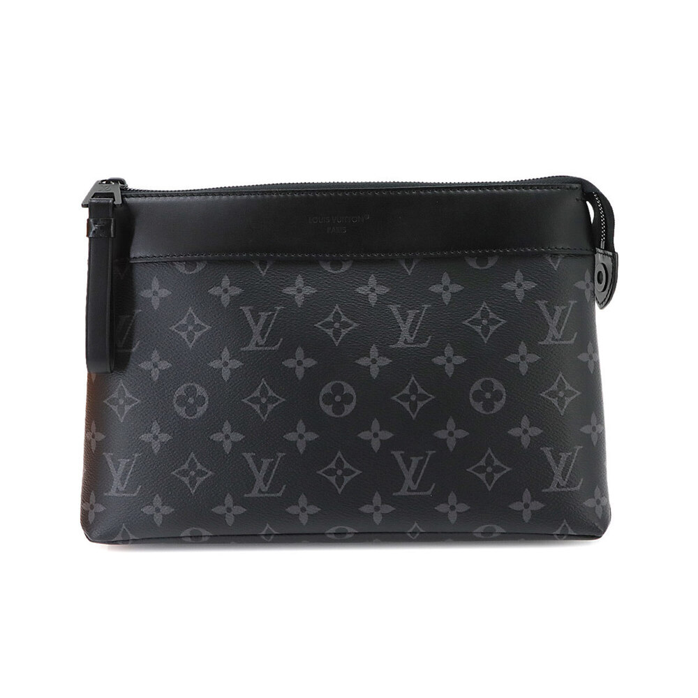 Louis Vuitton Monogram Eclipse Pochette Voyage Souple Clutch Handbag M82543 RFID